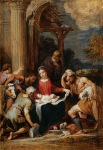 Aanbidding van de herders naar Andrea Schiavone door David Teniers the Younger